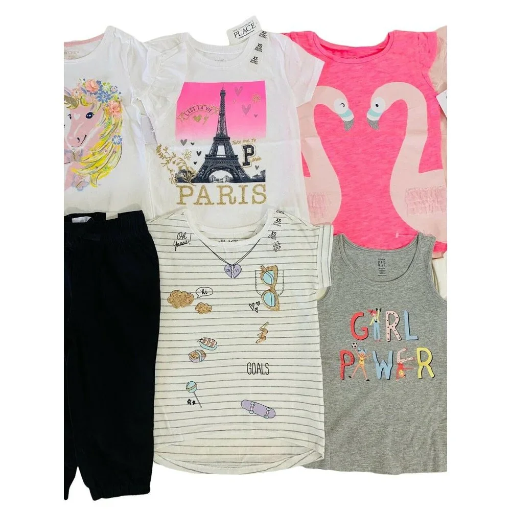 NEW‎ Girl’s Size 4 Short Sleeve 12 PIECE MIXED CLOTHING LOT Gymboree, Gap etc.